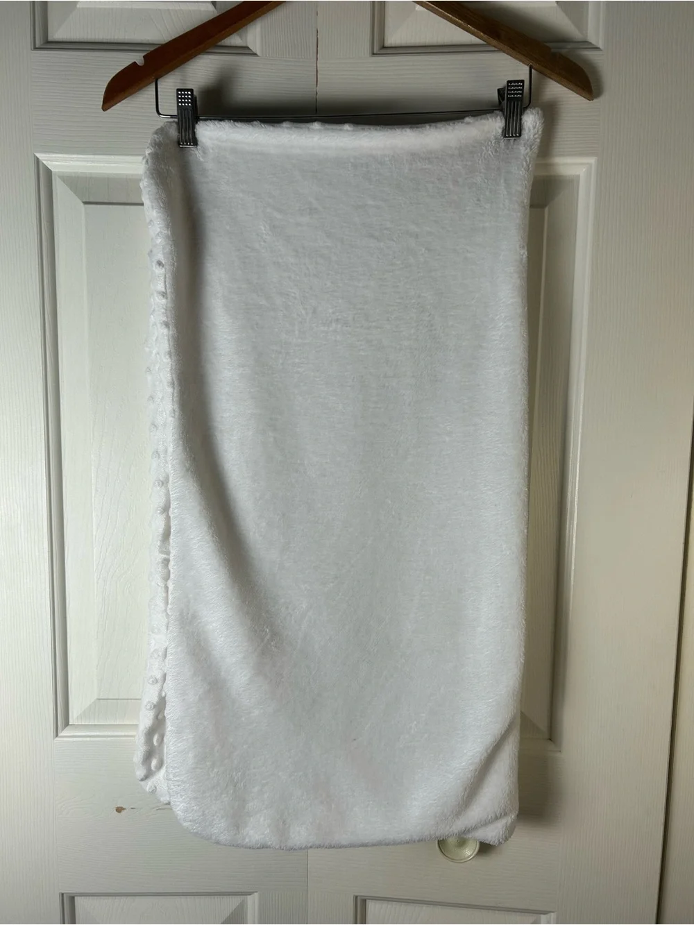 Blankets & Beyond Pink Elephant Baby Blanket White Minky Dot Bumps Gray Floral